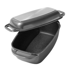 STONELINE Padella in fusione di alluminio con coperchio 40x22 cm, 5