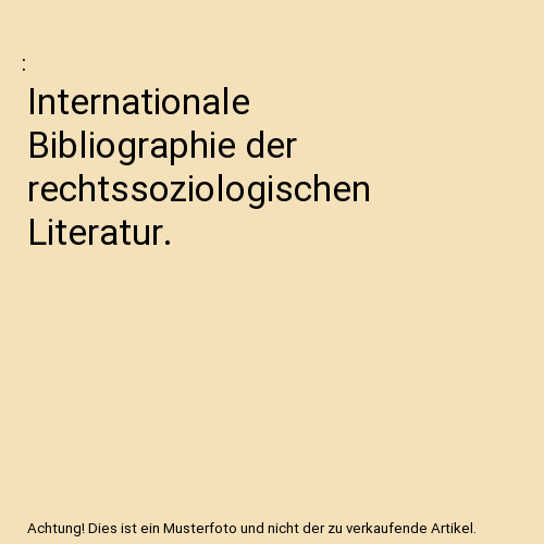 Internationale bibliographie - internationale,