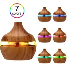 Diffusore di Oli Essenziali con Luci LED Colorate - Umidificatore Grani Legno Casa