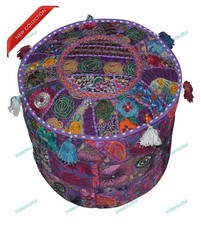 Pouf ottomano vintage ricamato