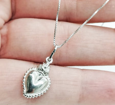 Collana Donna Cuore Sacro Votivo Argento 925 Ex Voto Moda Estate Regalo Ragazza