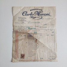 1938 Salumificio Carlo Meroni Muggiò Fattura C00691