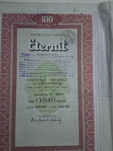 Società per azioni eternit - società,
