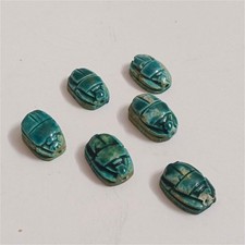 Scarabei egiziani vintage, perline smaltate turchesi, gioielli antichi unici