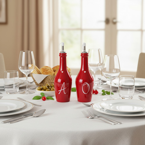 Set olio aceto - rosso, cuore