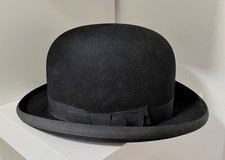 Cappello con ciotola nero vintage Woodrow 1942 da uomo made in England taglia 6 3/4