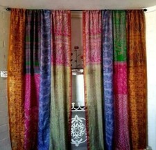 2 pezzi tenda patchwork sari