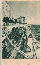  ZADAR -CROAZIA -Pescatori riparana le reti -1950