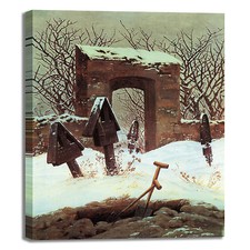 Caspar cimitero sotto neve design quadro stampa tela dipinto telaio arredo casa