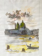 QUADRO DIPINTO ACQUERELLO LUIGI PRETIN 1998 ( NO OLIO SU TELA )