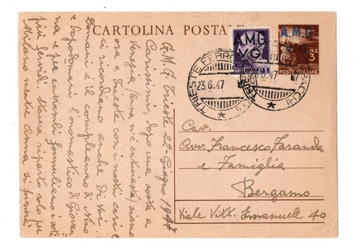 Cartolina amg trieste 1947 - trieste,