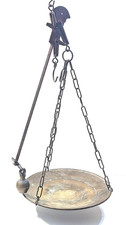 ANTICA BILANCIA STADERA IN OTTONE PORTATA 12KG