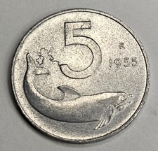 1955 Italia 5 Cinque Lire -