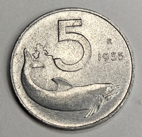 1955 italia cinque lire - italia, 5