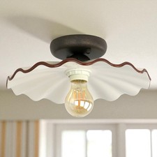 Lampadario plafoniera in ceramica stile classico rustico country vintage E27