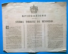DD655-SVIZZERA-CANTON TICINO-SPIEGAZIONE STEMMA TORRIANI DI MENDRISIO