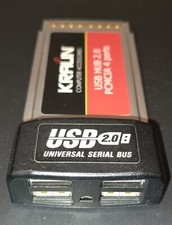 KRAUN USB HUB 2.0 PCMCIA 4 PORTS - QUATTRO PORTE USB SU SCHEDA PCMCIA PER LAPTOP