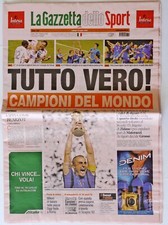 LA GAZZETTA DELLO SPORT  10 LUGLIO 2006 ITALIA CAMPIONI DEL MONDO QUOTIDIANO NEW
