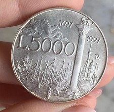 CANALETTO 5000 LIRE 1997  ARGENTO SILVER FIOR DI CONIO UNC