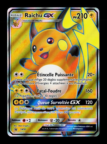 Carte pokémon raichu sm90 - carte,