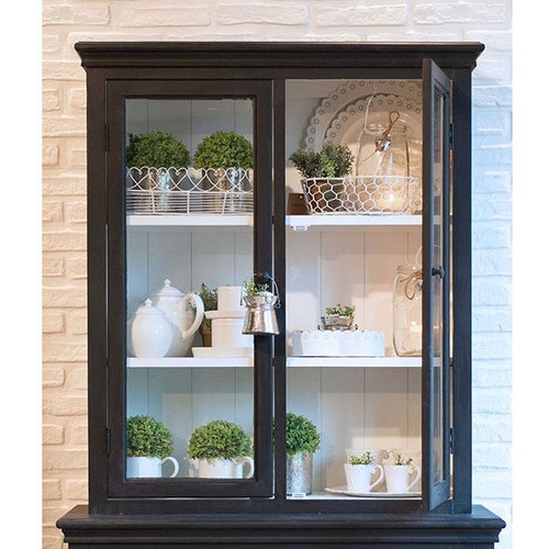 Vetrina shabby chic nera - vetrina,