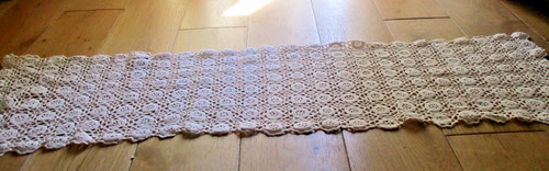 Vintage crochet table runner - table,