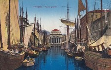 CARTOLINA DI TRIESTE ,CANAL GRANDE - KUK  ZENSURE  viaggiata 1918