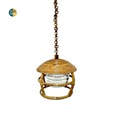 Lampadario rattan, bambù e