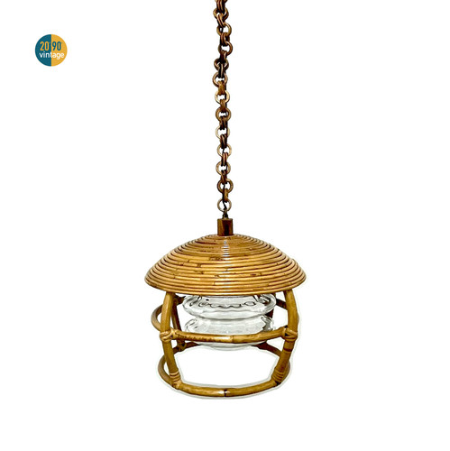 Lampadario vintage bambù