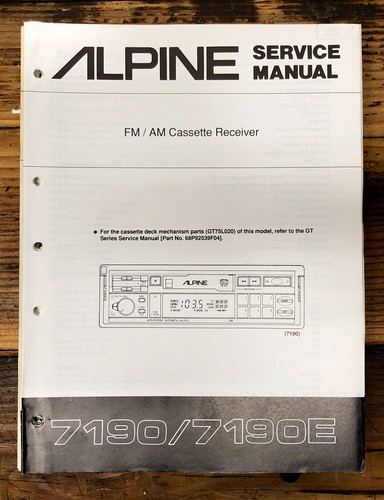 Alpine model 7190 7190e - model,