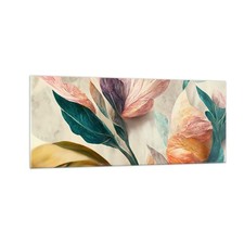 Quadro vetro 100x40cm fiori - su,
