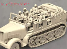 Soldatini veicoli tedeschi scala 1/35 seconda guerra mondiale 10 figurine modellino in resina non verniciato