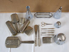 Set da toilette in argento e cristallo antico servizio da bagno vintage dell'800