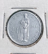 1953 Vatican City 1 Lire Coin