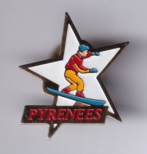 RARE PINS PIN'S .. SPORT HIVER SKI SKIING SNOWBOARD MONOSKI PYRENEES FRANCE ~FP