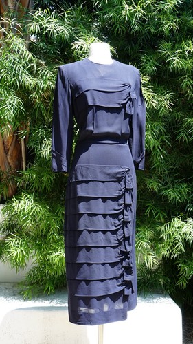 Abito vintage anni - blu, navy
