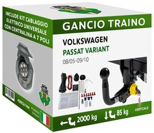 Gancio Verticale Estraibile VW PASSAT VARIANT SW, 4MOTION 05-10 Centralina 7P