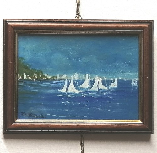 Velieri quadro olio pittore - quadro,