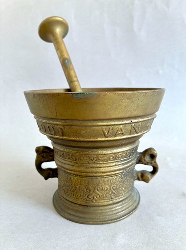 Antico mortaio bronzo con - antico, in