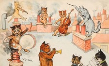 Louis Wain : Cat Orchestra: stampa artistica di qualità archivistica 17x22