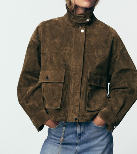 Zara giacca bomber 100 - giacca, pelle