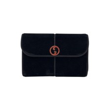 Autentica pochette da sera Gucci vintage nera in velluto con logo GG