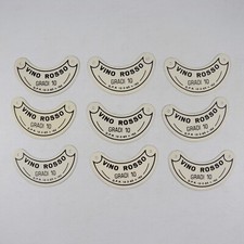 9 VECCHIE TARGHETTE ETICHETTE PER BOTTIGLIE VINO ROSSO IN METALLO VINTAGE V972