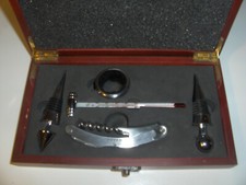 SET CAVATAPPI TERMOMETRO X VINO 5 PZ USATO RIZZI CANTINA BOX LEGNO SEGNI TEMPO