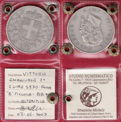 Lire 1870 piccola scudo - lire, r