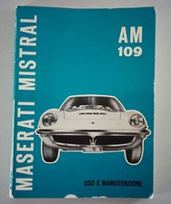 Uso e Manutenzione/Armatoriale Manuale Maserati Mistral Am 109 Berlina + Spyder