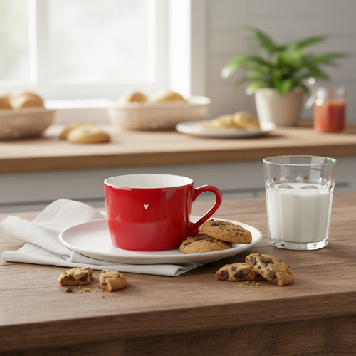 Set tazze rosse con cuore - 2,