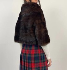 Pelliccia di Visone vintage Taglio Cropped Con manica A 3/4 Perfetto stato