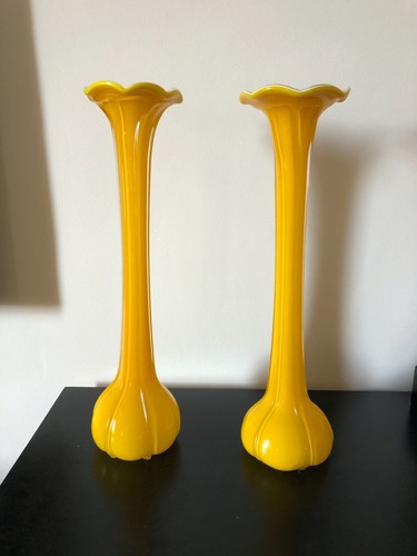 Coppia vasi vetro giallo - in,