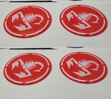 BORCHIE COPRIMOZZI ADESIVO STICKERS PER CERCHI IN LEGA 3D X 4 60 mm ABARTH ROSSO